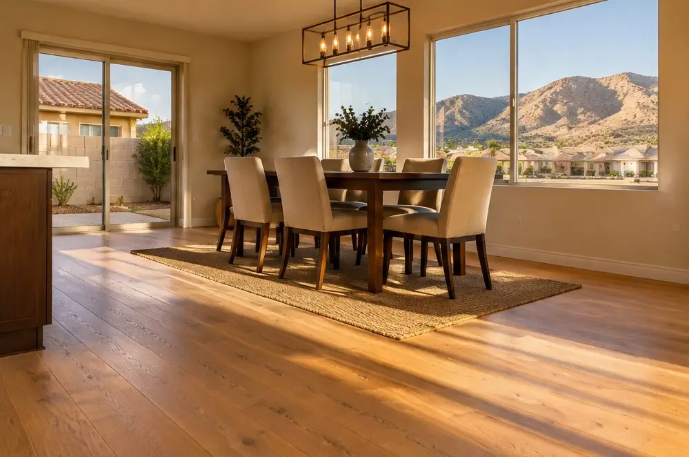 Illustration: a hardwood floor in a typical Jurupa Hills and South Fontana home